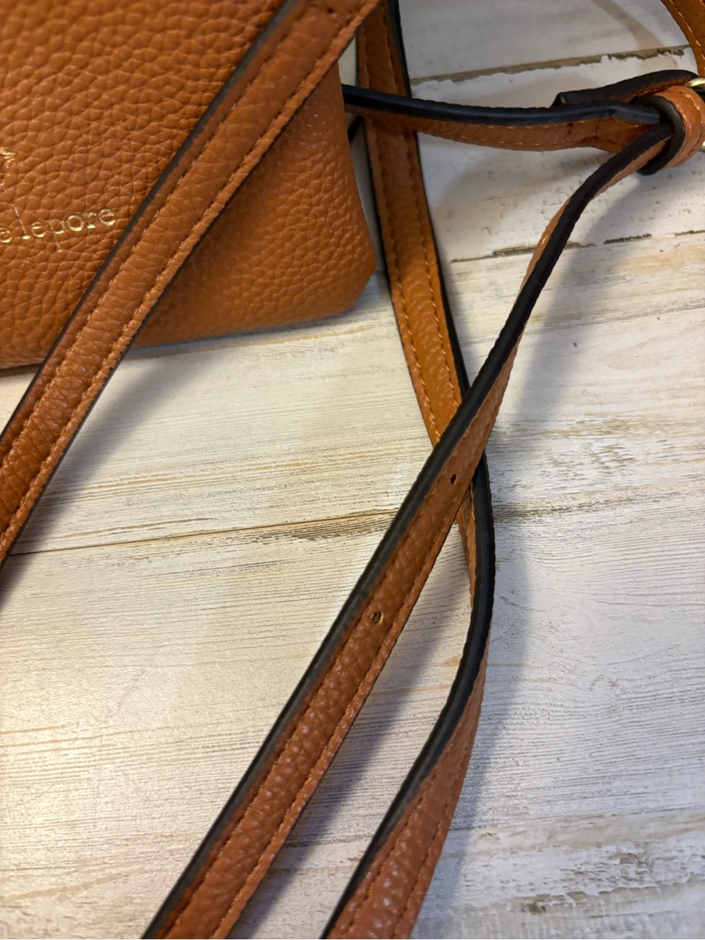 Nanette Lepore Tan Leather Crossbody Phone Pouch - Picture 3 of 4